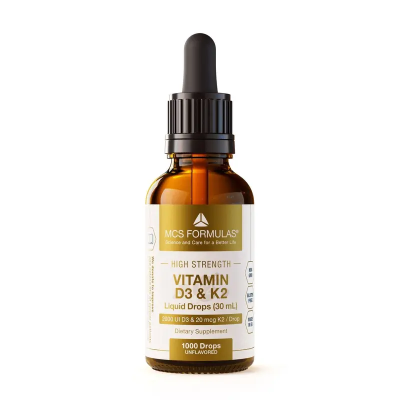 MCS Formulas Vitamin D3 & K2 Liquid Drops (2000 IU + 20 mcg)