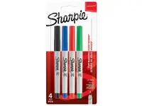 Merkepenn SHARPIE sort/rød/blå/gr. (4)