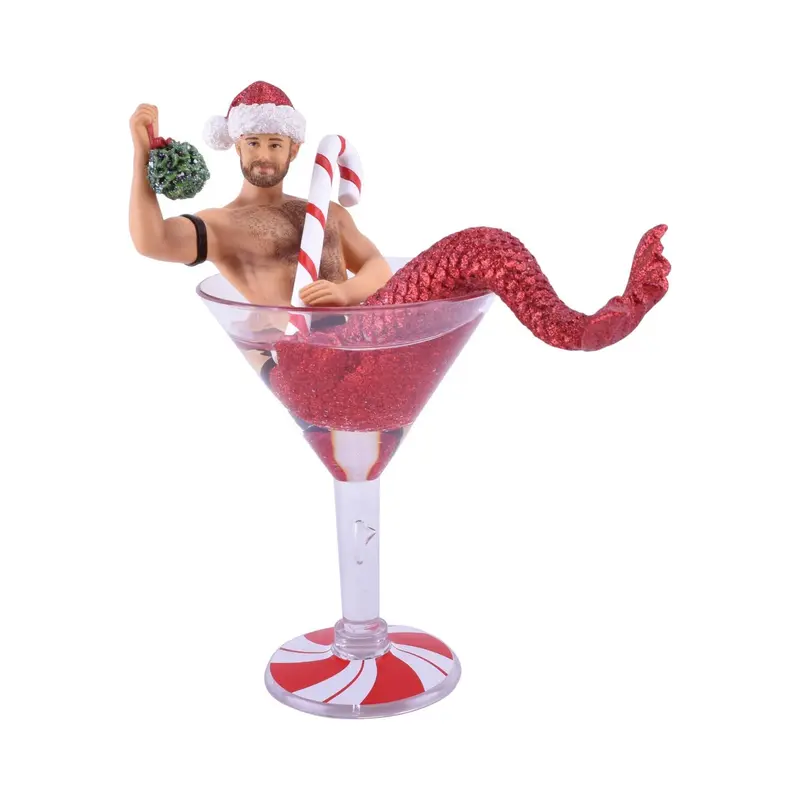Mistletoe Santa Ornament