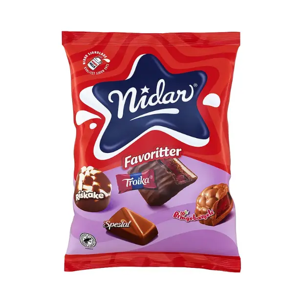 Nidar Favorites, Troika, Raspberry Jelly, and more - Nidar favoritter 200 g Troika, bringebærgele og mer