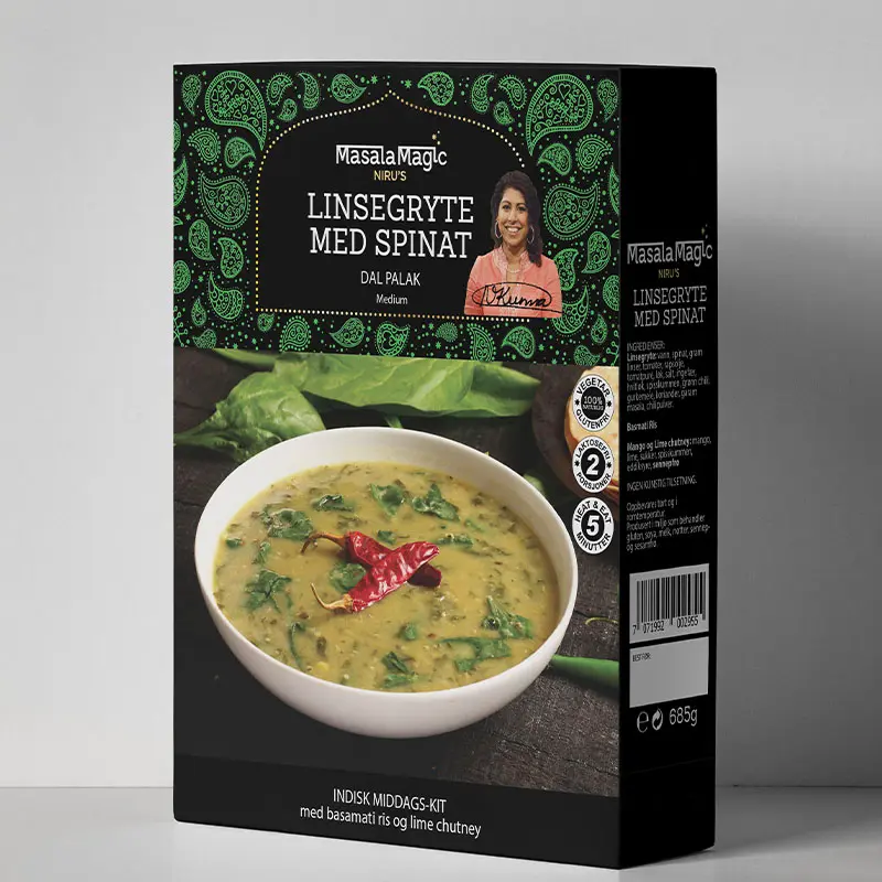 Nirus Linsegryte med spinat 685g