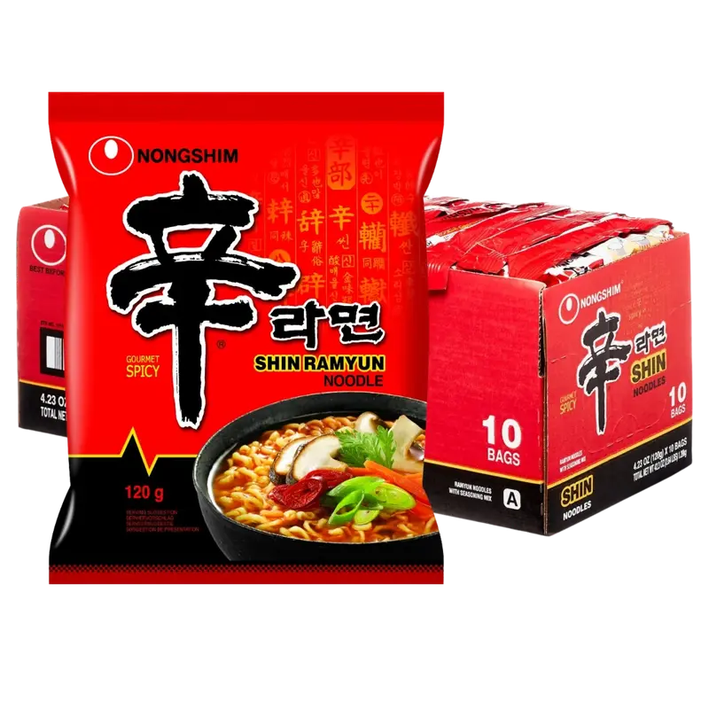 Nongshim Shin Ramyun Koreansk Nudler 10-Pakning, 10x120g