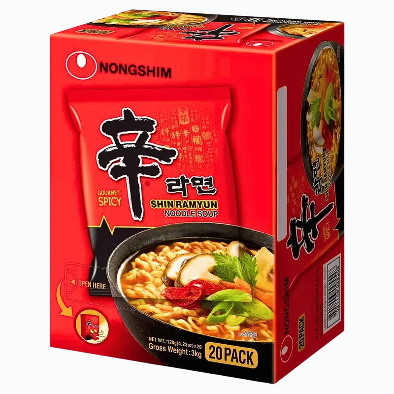 Nongshim Shin Ramyun Koreansk Nudler Kartong, 20x120g