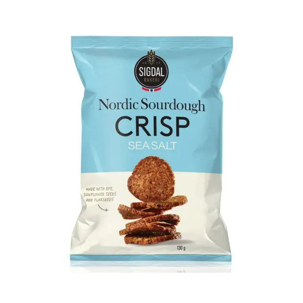 Nordic Sourdough Crispbread Sea Salt 130g Sigdal