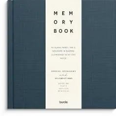 Notatbok BURDE Memory book tekstil blå