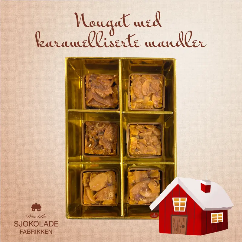 Nougat med karamelliserte mandler