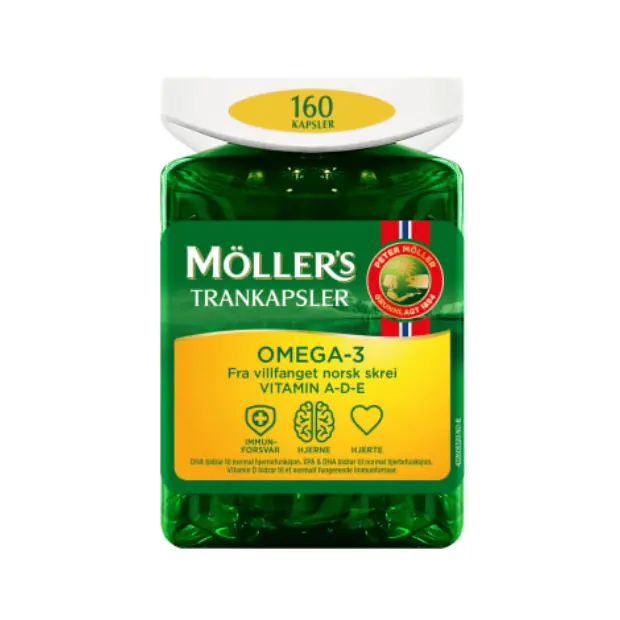 Omega-3 Cod Liver Oil Capsules – Møllers Omega-3 Trankapsler 160stk