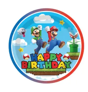 Papptallerken 18 cm - Super Mario