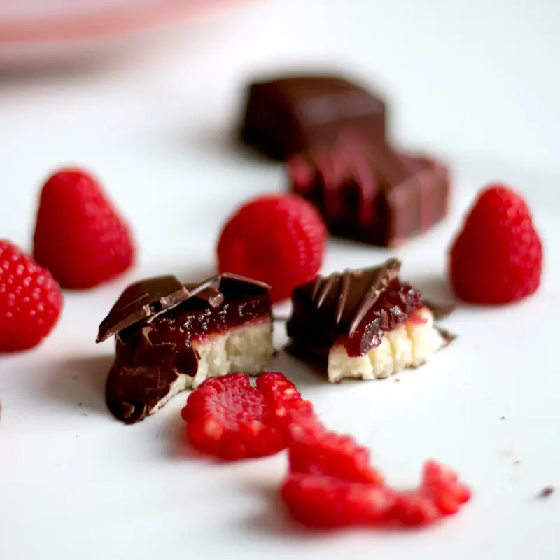 Pâte de fruit, marsipan og sjokolade biter