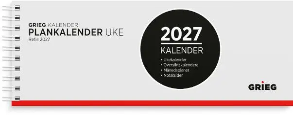 Plankalender GRIEG 2027 spiral