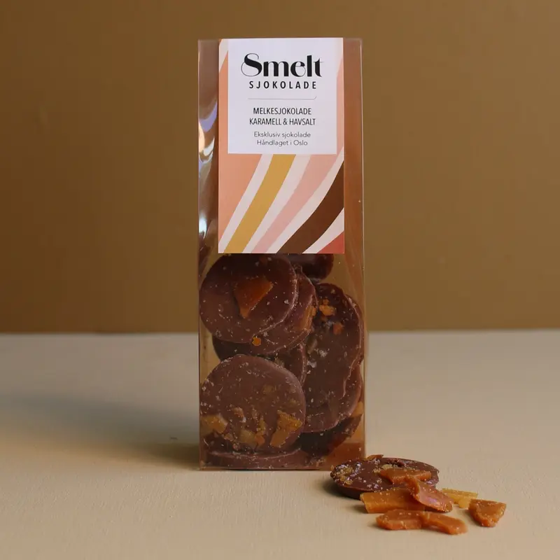 Pletter av melkesjokolade med honey comb-karamell