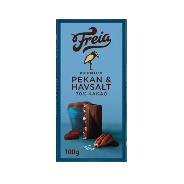 Premium Dark Chocolate 70% with Pecan & Sea Salt - Premium Dark 70% Pekan & Havsalt 100g Freia