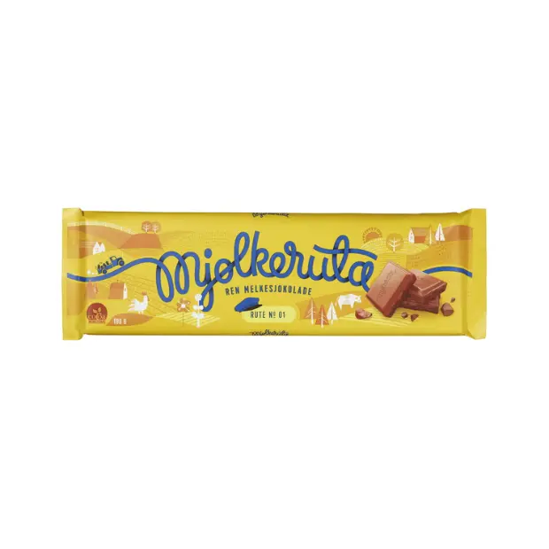 Pure Milk Chocolate- - Mjølkeruta Ren Melkesjokolade 190g