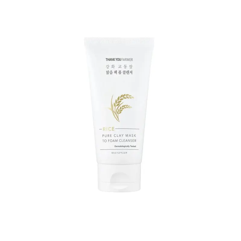 Rice Pure Clay Mask to Foam Cleanser