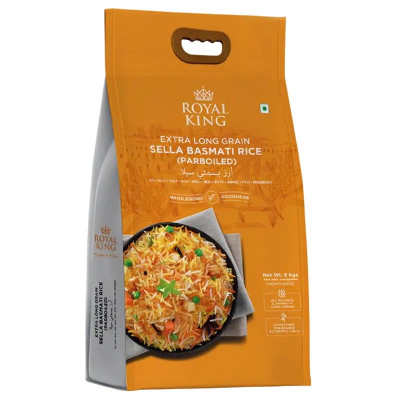 Royal King Sella Parboiled Basmatiris (Ekstra Lange Korn), 5kg