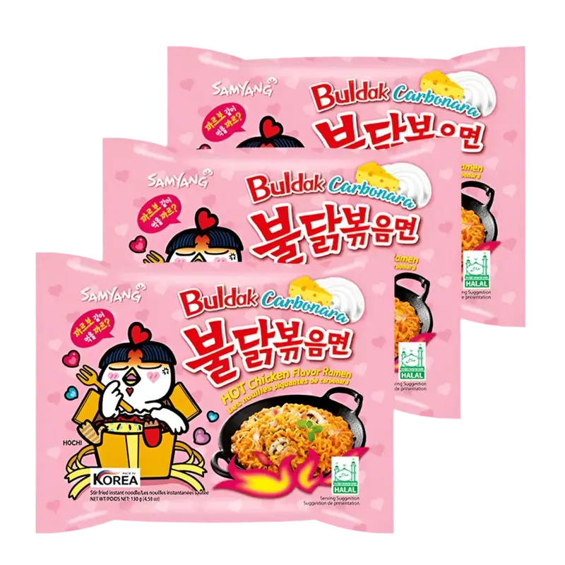 Samyang Carbonara Ramen Spicy Chicken Buldak, 3x130g (390g)