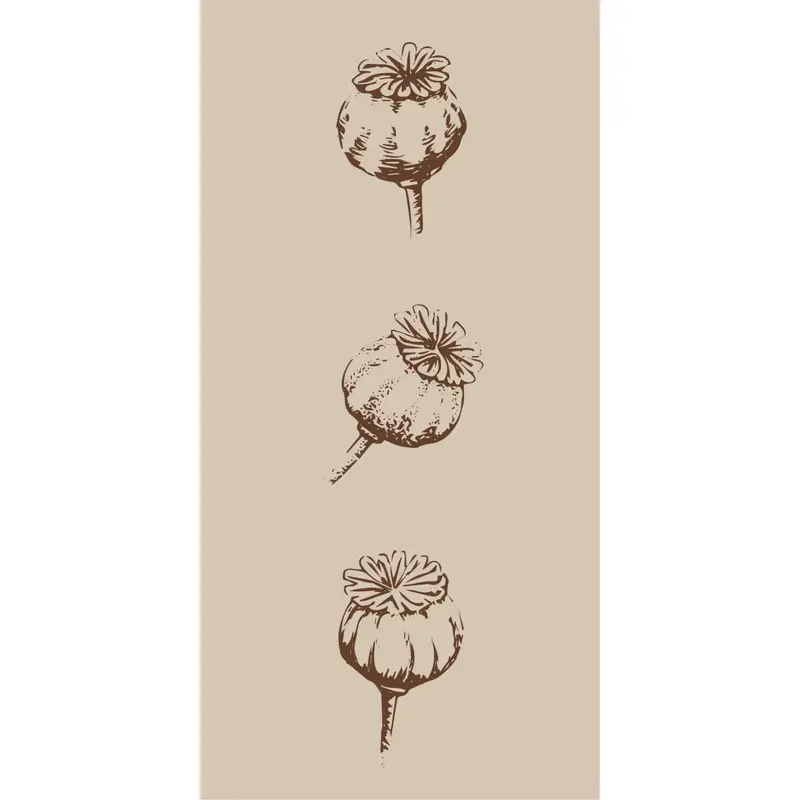 Serviett 10x20 cm valmuekapsler 16 stk/pk