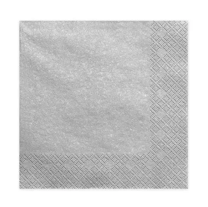 Servietter 33x33 cm - Sølv