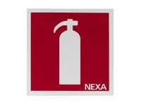 Skilt NEXA Brannslukker 20x20cm rød