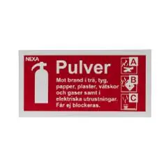 Skilt NEXA Pulver 20x10cm rød