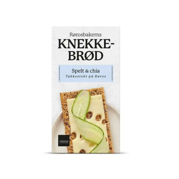 Spelt & Chia Crispbread - Knekkebrød Spelt og Chia 165g Rørosbaker