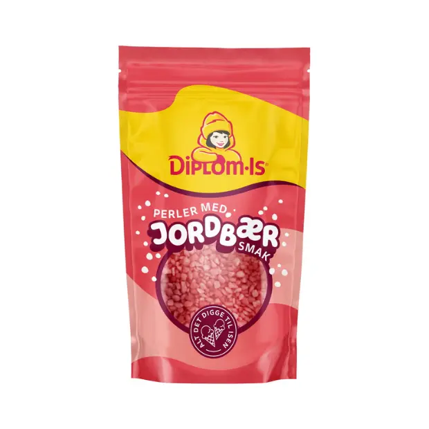 Strawberry Pearls - Jordbærperler 80g Diplom-is