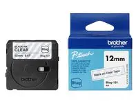 Tape BROTHER BTAG131 12mmx4m sort/klar