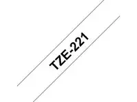 Tape BROTHER TZe-221 9mmx8m sort/hvit