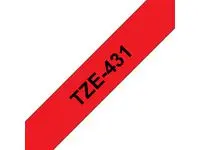 Tape BROTHER TZe-431 12mmx8m sort/rød