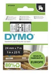 Tape DYMO D1 24mm x 7m sort/hvit