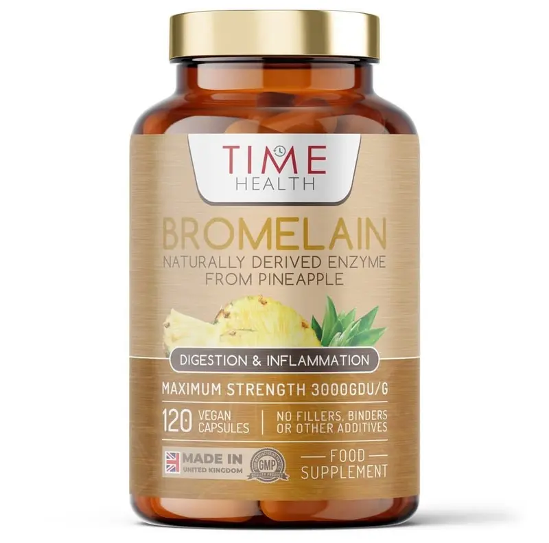 Time Health Bromelain Capsules 500 mg 3000 GDU/g (120 Capsules)