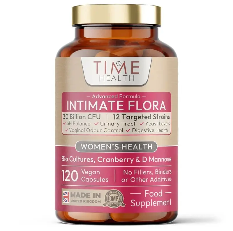 Time Health Intimate Flora Women's Probiotic with Cranberry & D-Mannose (120 vegan capsules)