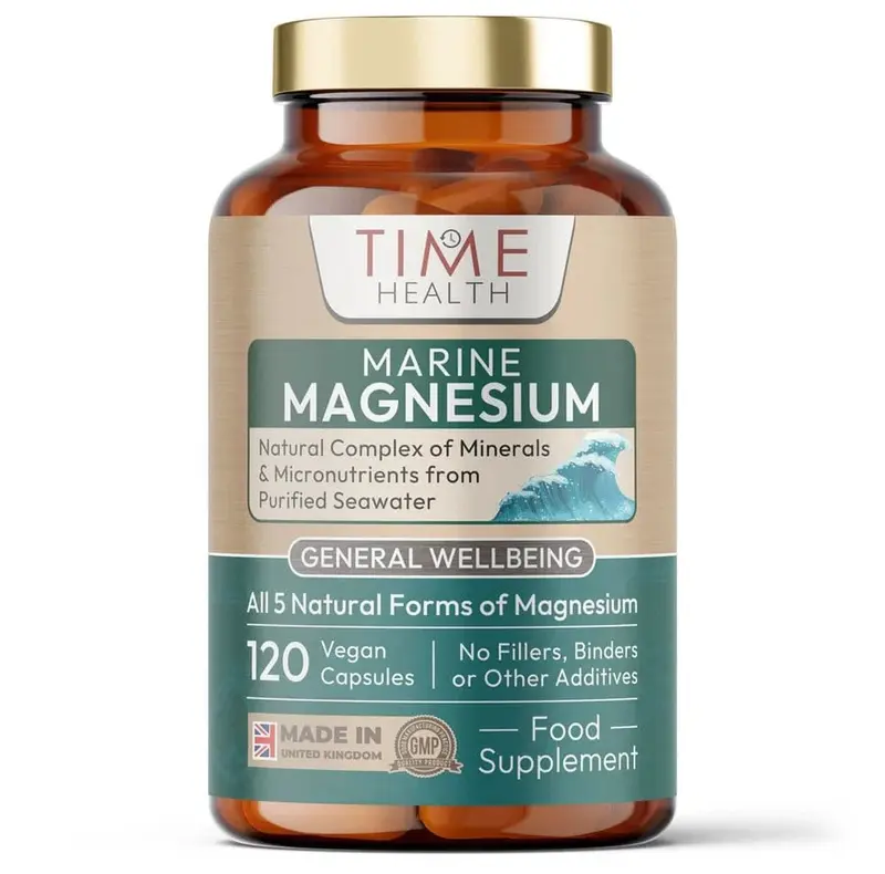Time Health Natural Magnesium from Sea Water & Marine Trace Minerals (120 Capsules)