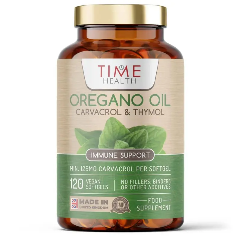 Time Health Oregano Oil Softgels High Carvacrol (120 vegan softgels)