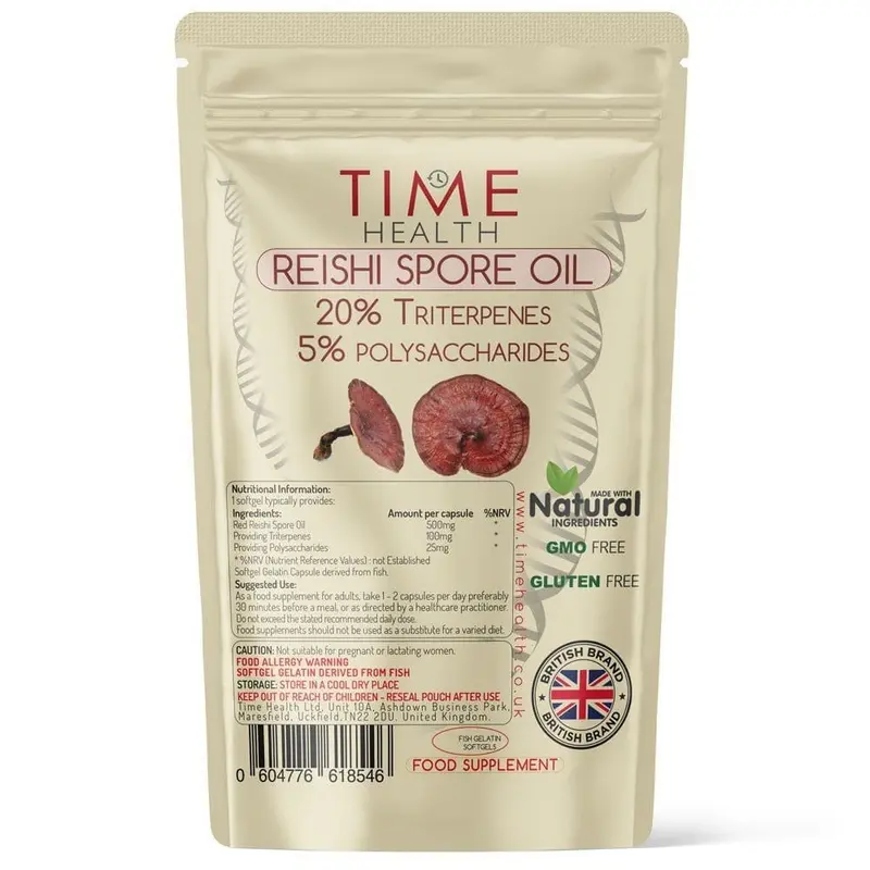 Time Health Reishi Spore Oil 500 mg (60 softgels)