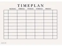 Timeplan A5 gangetabell