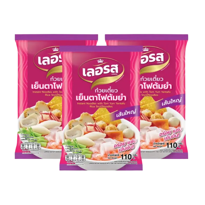 Tom Yum Yentafo with Wide Rice Noodles - Lerros, 3x110g