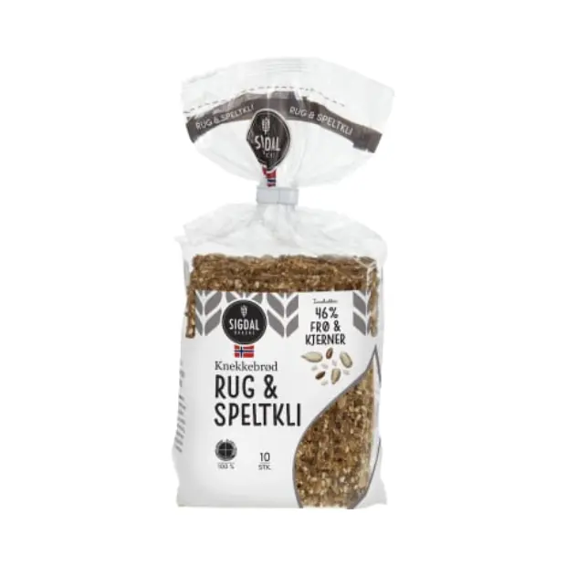 Traditional Norwegian Crispbread - Rug &Speltkli Knekkebrød 220g Sigdal