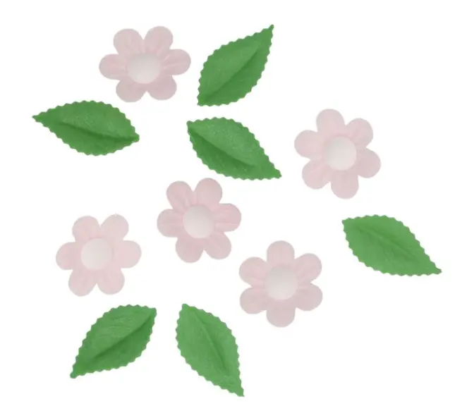 Vaffeldekor - Rosa blomster