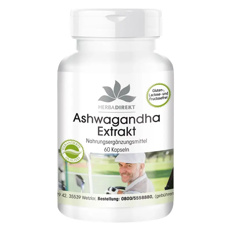 Warnke Ashwagandha Extract 500 mg 5% Withanolides (60 Vegan Capsules)