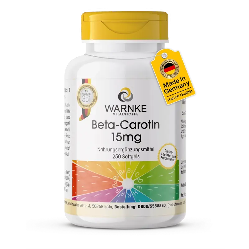 Warnke Beta-Carotene 15 mg (250 Softgels)