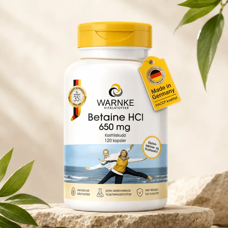 Warnke Betaine HCl 650 mg (120 Vegan Capsules)