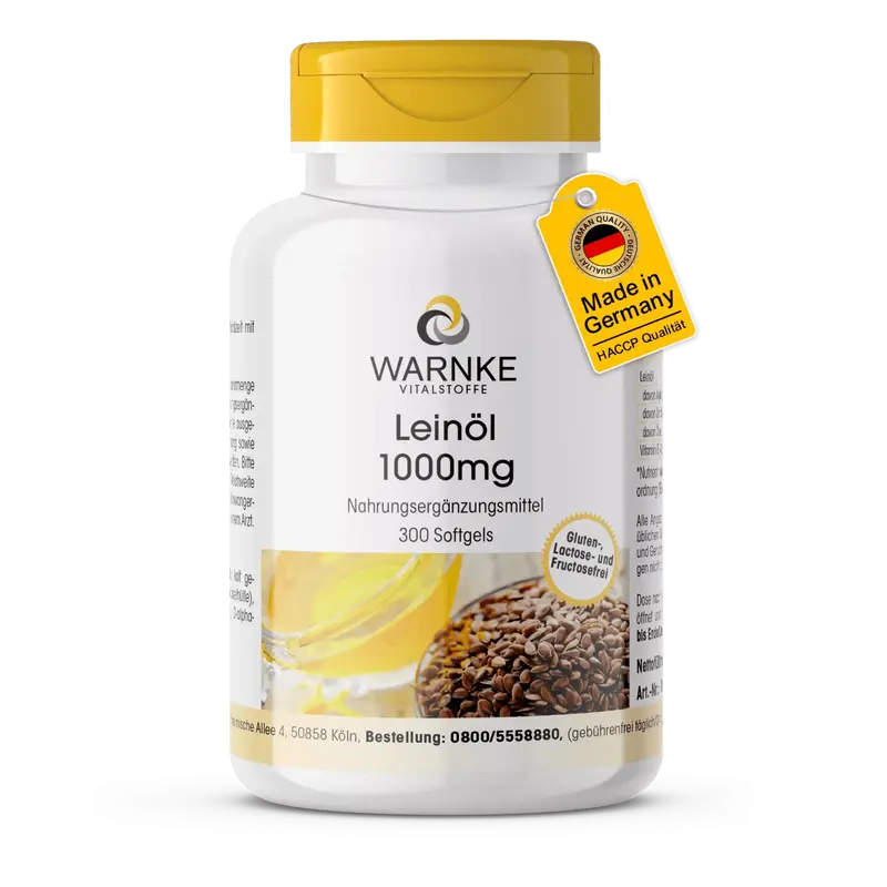 Warnke Flaxseed Oil 1000 mg with Vitamin E (300 Softgels)