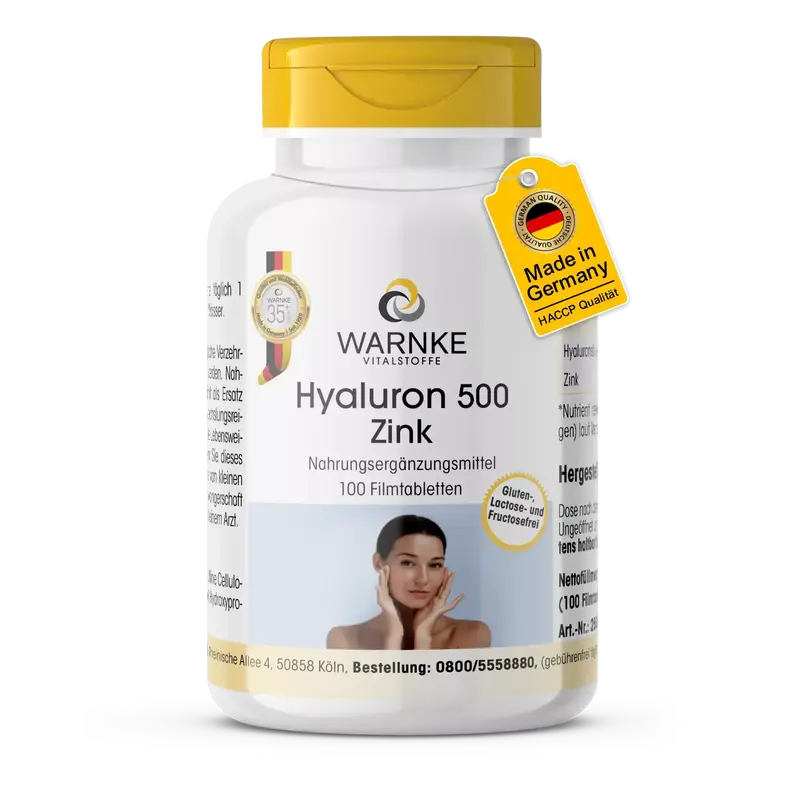 Warnke Hyaluron 500 + Zinc (100 Film-coated Tablets)