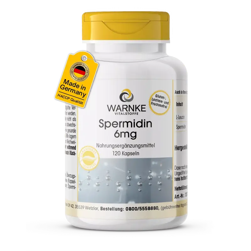 Warnke Spermidine 6 mg from Wheat Germ Extract (120 Capsules)