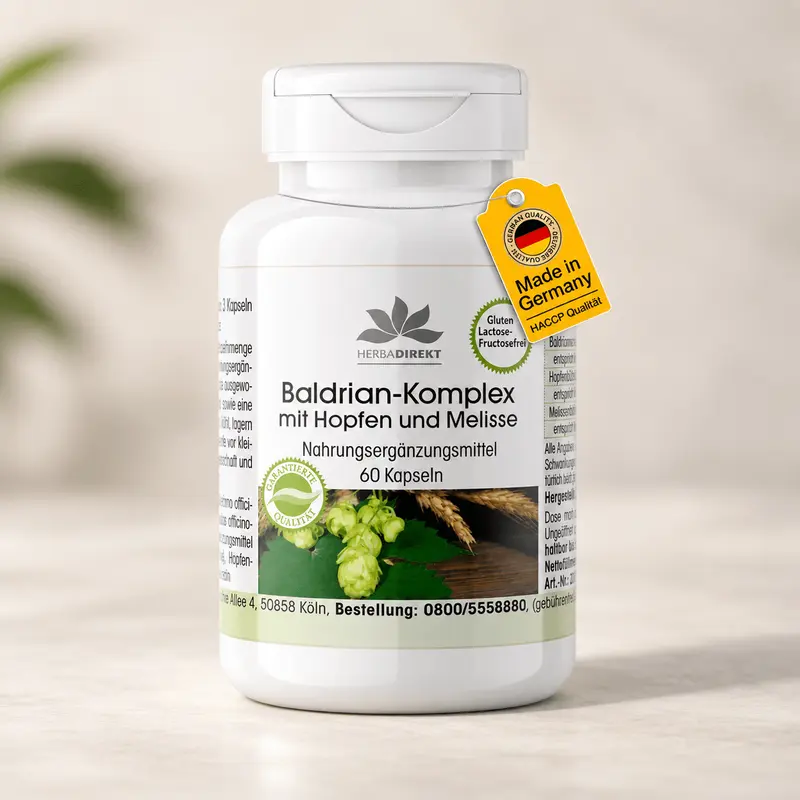 Warnke Valerian Complex with Hops & Lemon Balm (60 Vegan Capsules)
