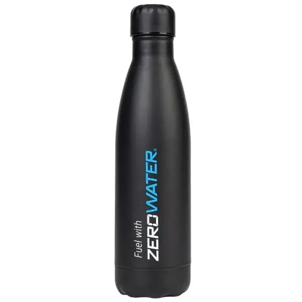 ZeroWater On-the-Go Drinking Bottle (500 ml, black stainless steel)
